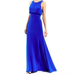 NICOLE MILLER POPOVER ROYAL BLUE GOWN FLOOR LENGTH